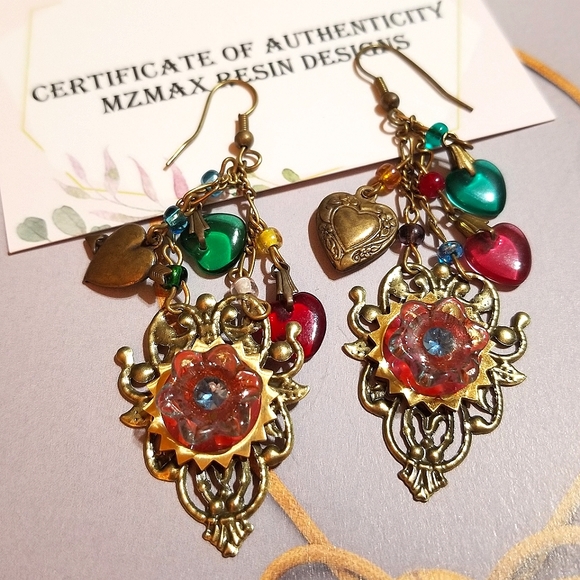 LONG FEMININE MzMax Resin Designs Earrings - Picture 7 of 7